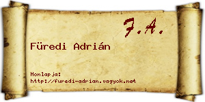 Füredi Adrián névjegykártya